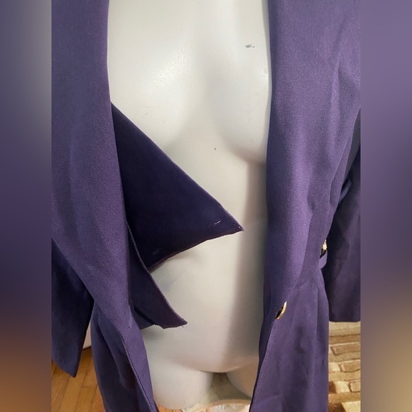 Jessica Vintage Tailored Blazer - Golden buttons Sz 12 purple - Picture 7 of 14